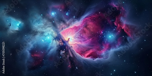 Colorful nebula in space