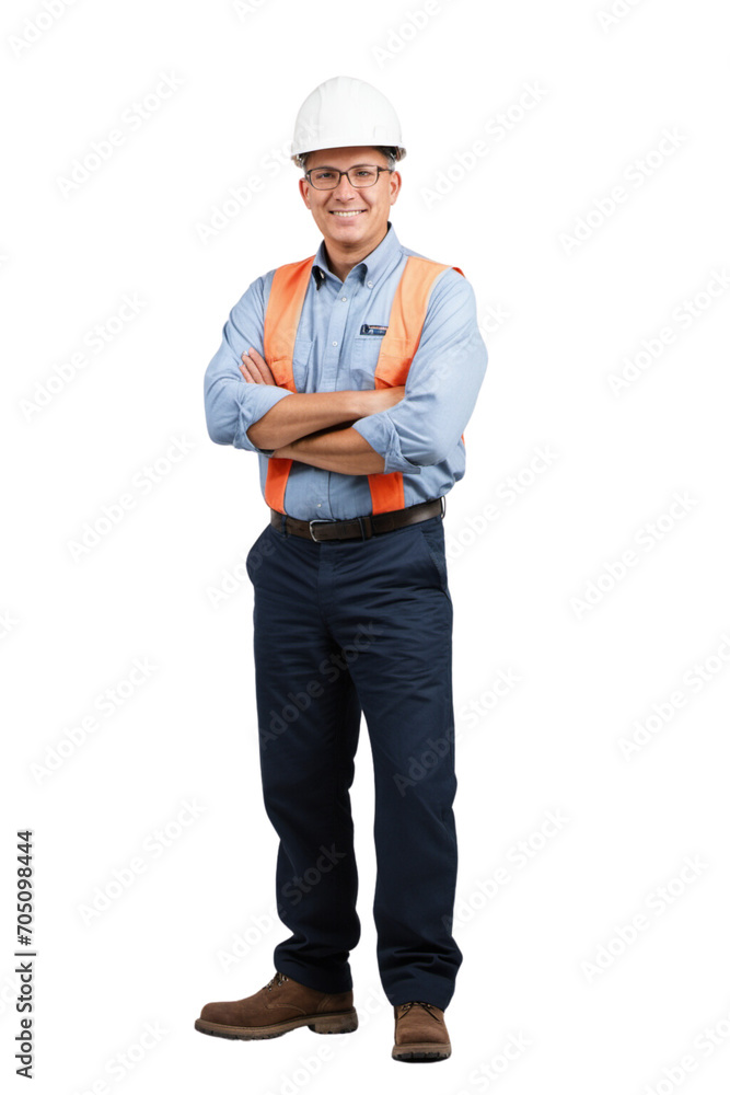 photo of a engineer with white safety helmet isolated on transparent background photo of a engineer with white safety helmet isolated on transparent background
