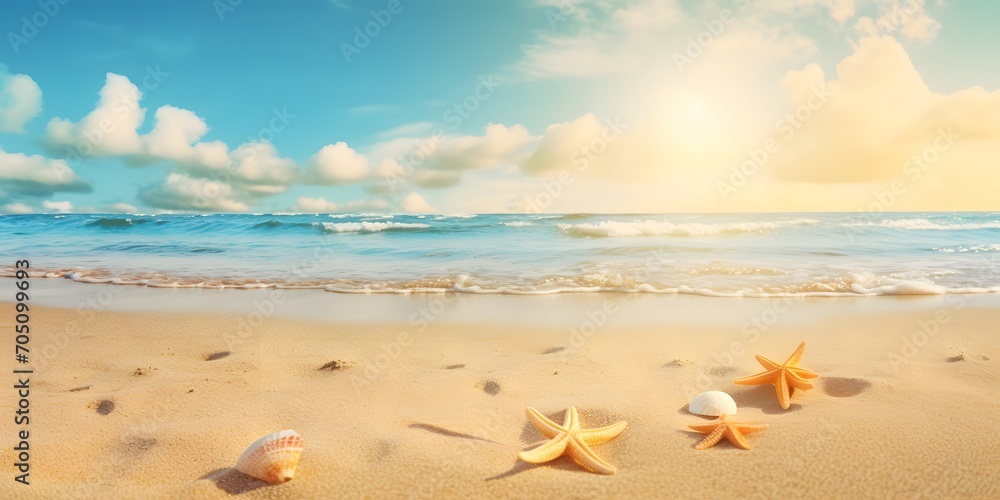 Sun on Sand on Beach Holiday Background Sun on Sand on Beach Holiday Background