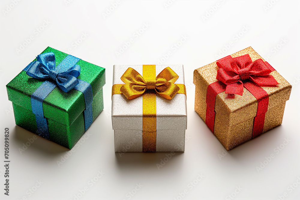 Fototapeta premium Set of gift boxes on a white background