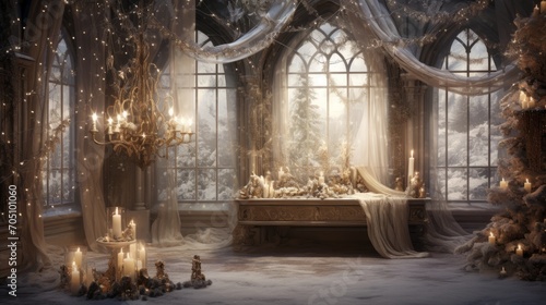 Ethereal holiday scene filled with captivating magical elements.