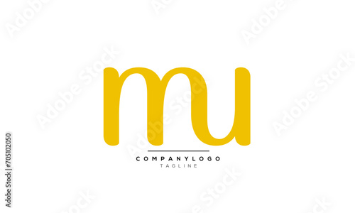 Alphabet letters Initials Monogram logo MU, MU INITIAL, MU letter