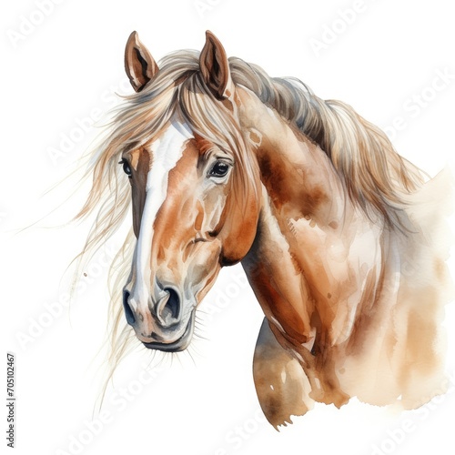 watercolor illustration of a horse.