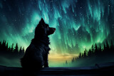 Dog Under the Aurora Borealis