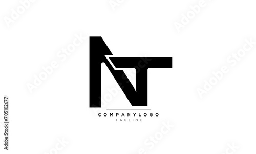 Alphabet letters Initials Monogram logo NT, NT INITIAL, NT letter