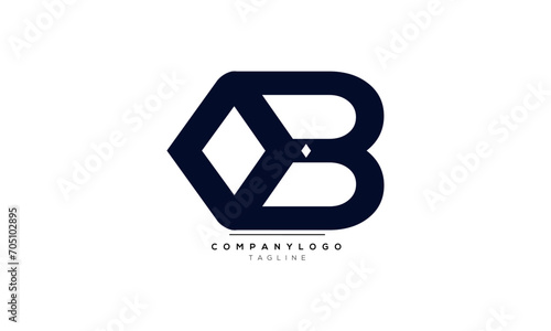 Alphabet letters Initials Monogram logo OB, OB INITIAL, OB letter