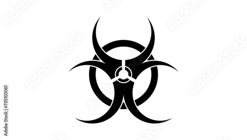 Biohazard sign,  black isolated silhouette