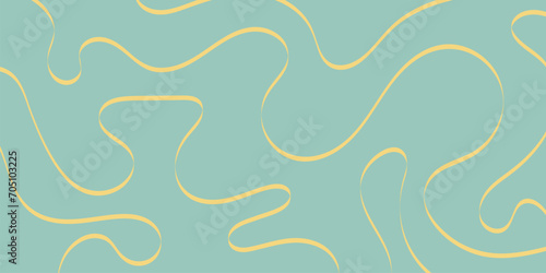 Liquid swirl line wavy background horizontal colorful waves in retro green, yellow colors
