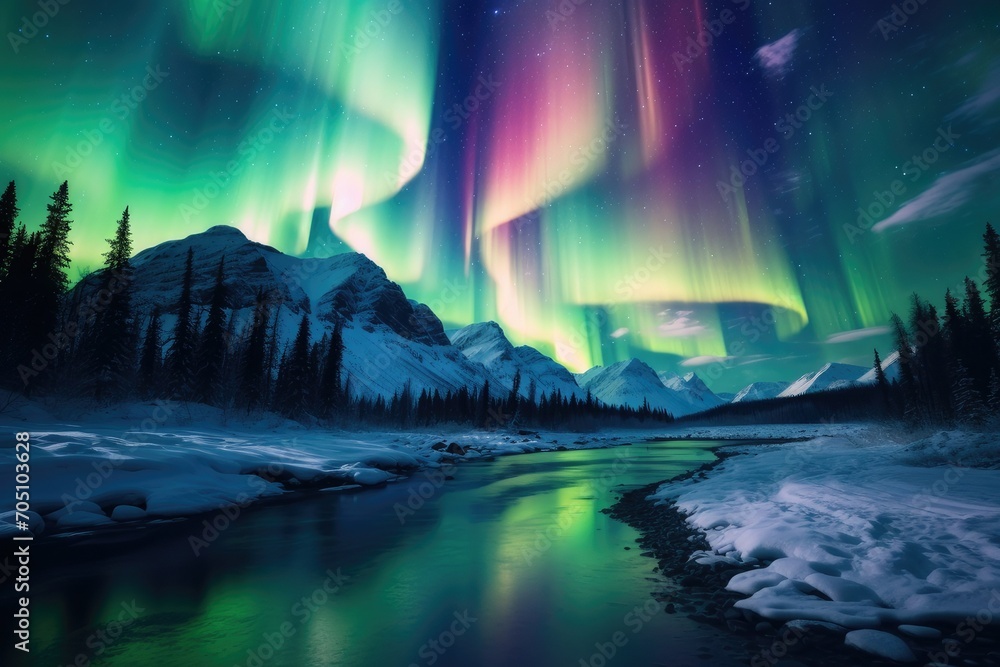 Be captivated by the Northern Lights' mesmerizing allure. Vibrant celestial colors dance across the night sky