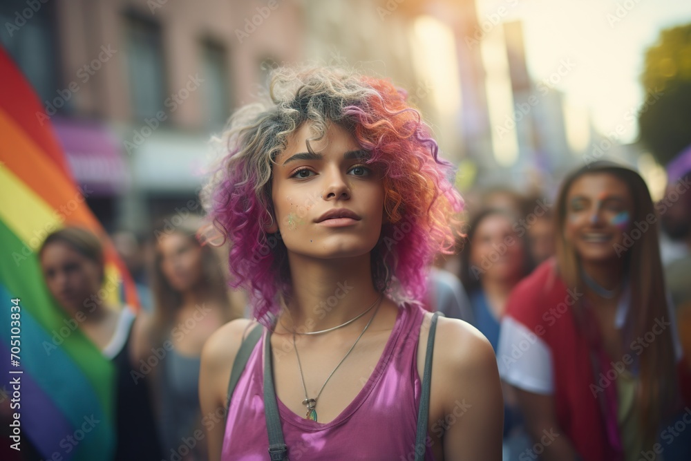 a young group of LGBTQ people demonstrate freely for equality a young group of LGBTQ people demonstrate freely for equality
