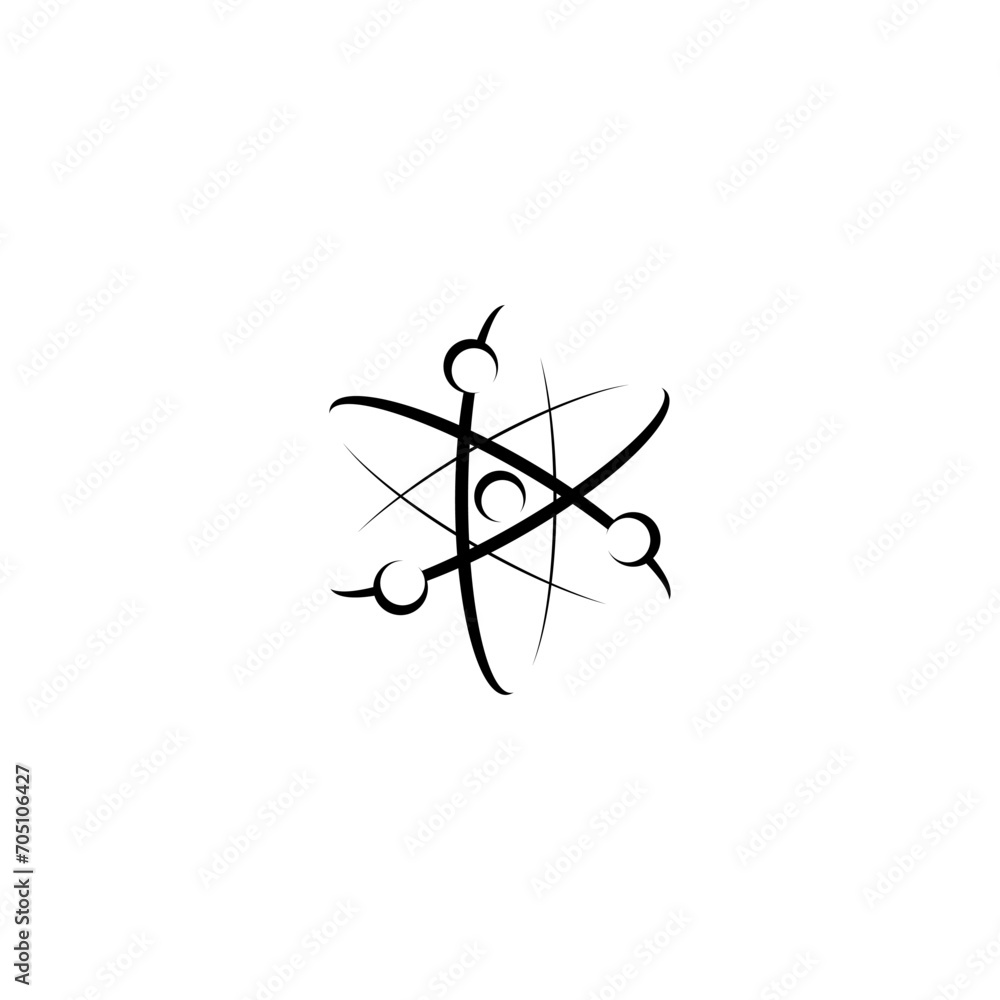  Atom icon logo isolated on white background