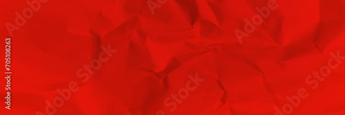 Red wrinkled paper, crumpled paper texture