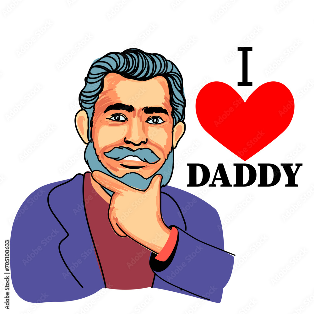 Fototapeta premium i love daddy making finger symbol vector character
