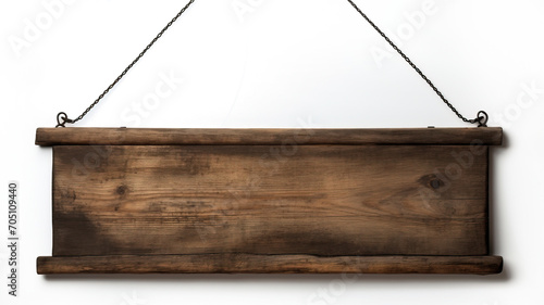 Wooden nameplate isolated on transparent background. PNG