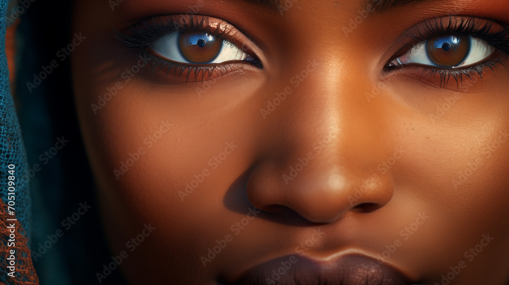 African American woman's face, close-up photograph, Authentic Beauty Elegance: highlighting the authentic and elegant essence, perfect for celebrating diversity, high resolution African American woman's face, close-up photograph, Authentic Beauty Elegance: highlighting the authentic and elegant essence, perfect for celebrating diversity, high resolution