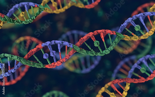 3d render of dna helix