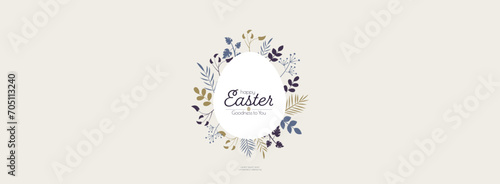 Happy Easter banner. Modern design. Flat vector illustration.