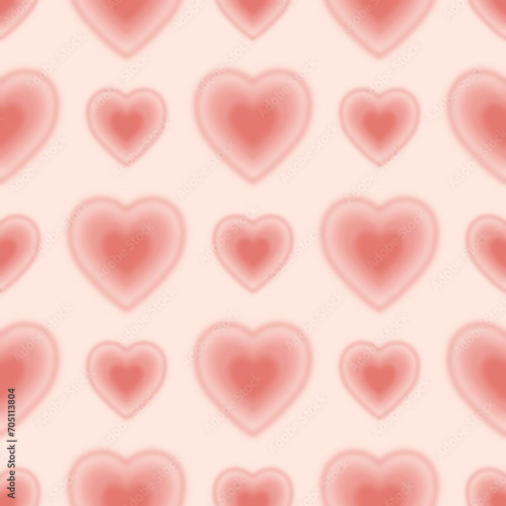 Pink heart blur Seamless pattern y2k retro style pastel blurred gragient 90s psychedelic Holographic minimal for valentine day background wallpaper book cover