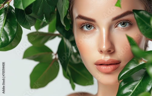 A young beautiful woman wit...