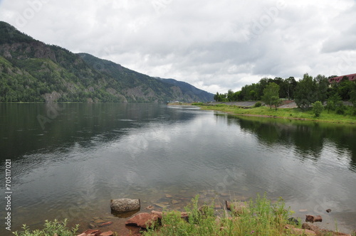 Nad rzeką Jenisej, Rosja, Syberia