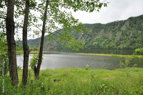 Nad rzeką Jenisej, Rosja, Syberia