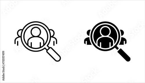Search job vacancy icon set, Find people employer business concept. vector illustration on white isolated background.
