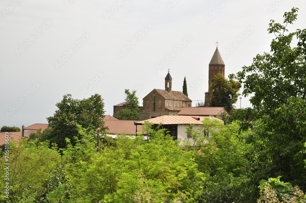 Widok na miasteczko Signaghi, Gruzja, winnice, krajobraz Widok na miasteczko Signaghi, Gruzja, winnice, krajobraz