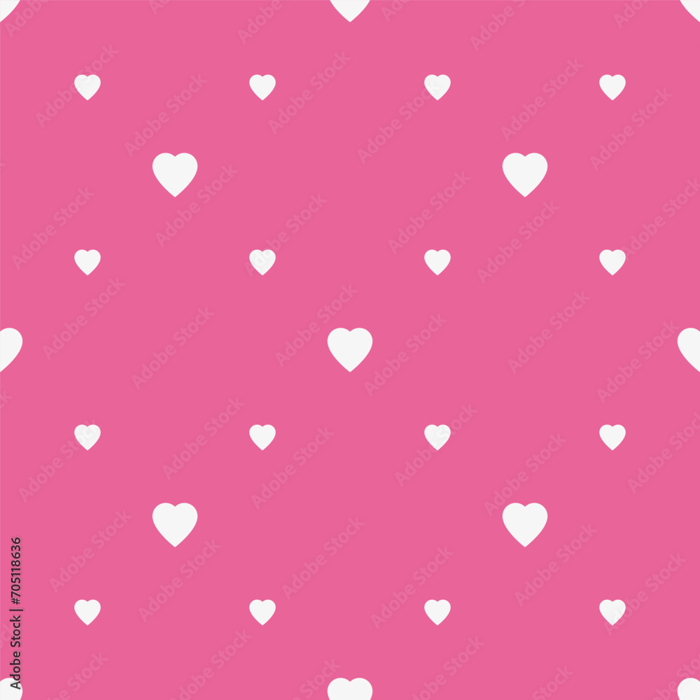 Vector flat valentine's day pattern with hearts