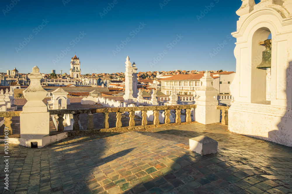 View of the rooftops of Sucre from the roof of the Convent of Saint Felipe Neri