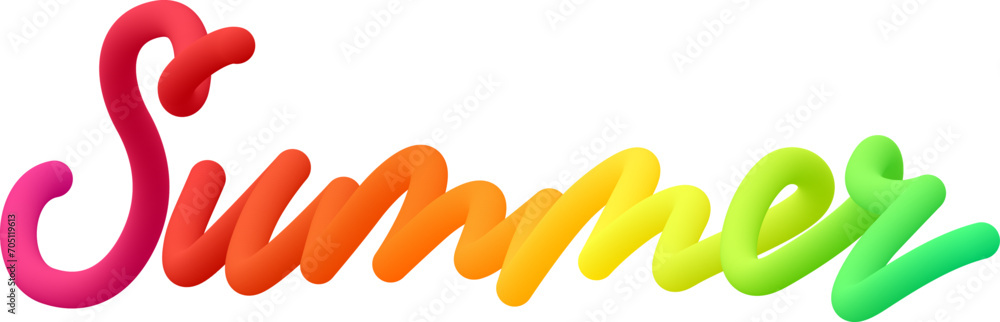 Summer fluid 3d twist text made of blended colorful circles. Summer fluid 3d twist text made of blended colorful circles.