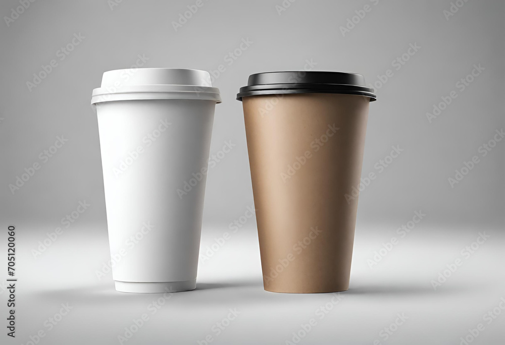 cup of coffee on wooden table, Paper coffee cup mockup with blank space cup of coffee on wooden table, Paper coffee cup mockup with blank space
