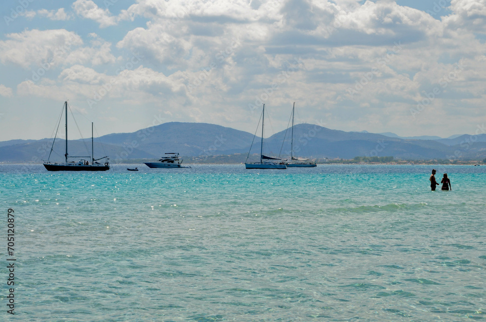 Obraz premium Plaża na Sardynii, Włochy, Morze Śródziemne