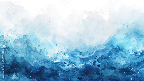 ocean water wave copy space for text. Isolated blue, teal, turquoise happy cartoon wave for pool party or ocean beach travel. Web banner, backdrop, background graphic   © Planetz