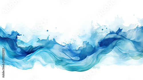 ocean water wave copy space for text. Isolated blue, teal, turquoise happy cartoon wave for pool party or ocean beach travel. Web banner, backdrop, background graphic 