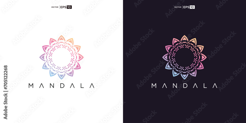 mandala vector logo design icon illustration