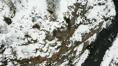 Wallpaper Mural 4K Aerial Drone Footage Snowy Rocky Mountains and River Torontodigital.ca