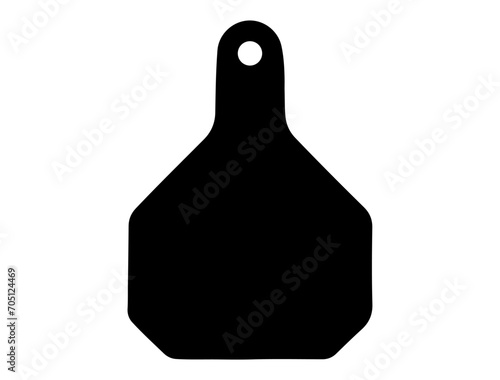Steer Ear Tag silhouette vector art white background