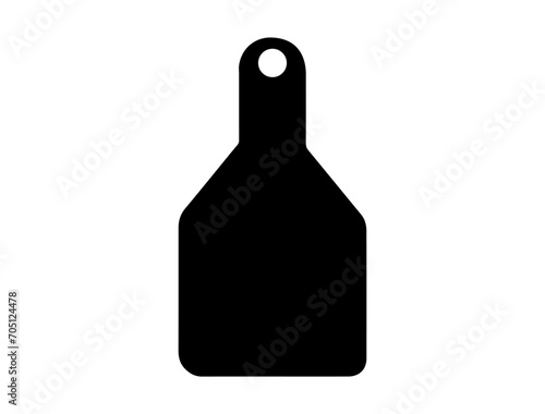 Steer Ear Tag silhouette vector art white background