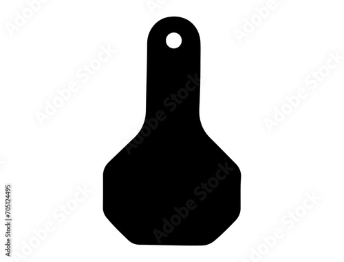 Steer Ear Tag silhouette vector art white background