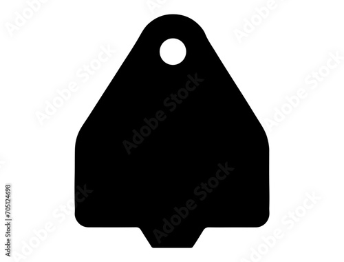 Steer Ear Tag silhouette vector art white background