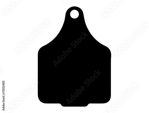 Steer Ear Tag silhouette vector art white background