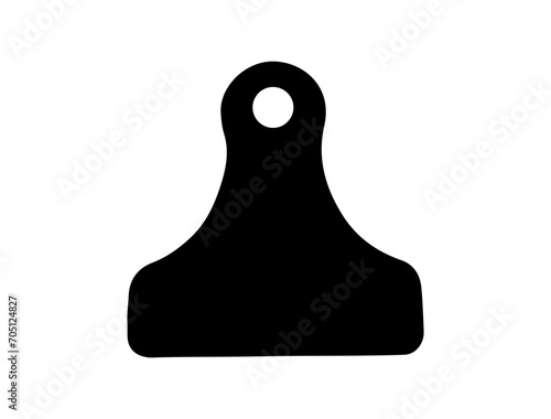 Steer Ear Tag silhouette vector art white background