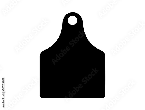Steer Ear Tag silhouette vector art white background