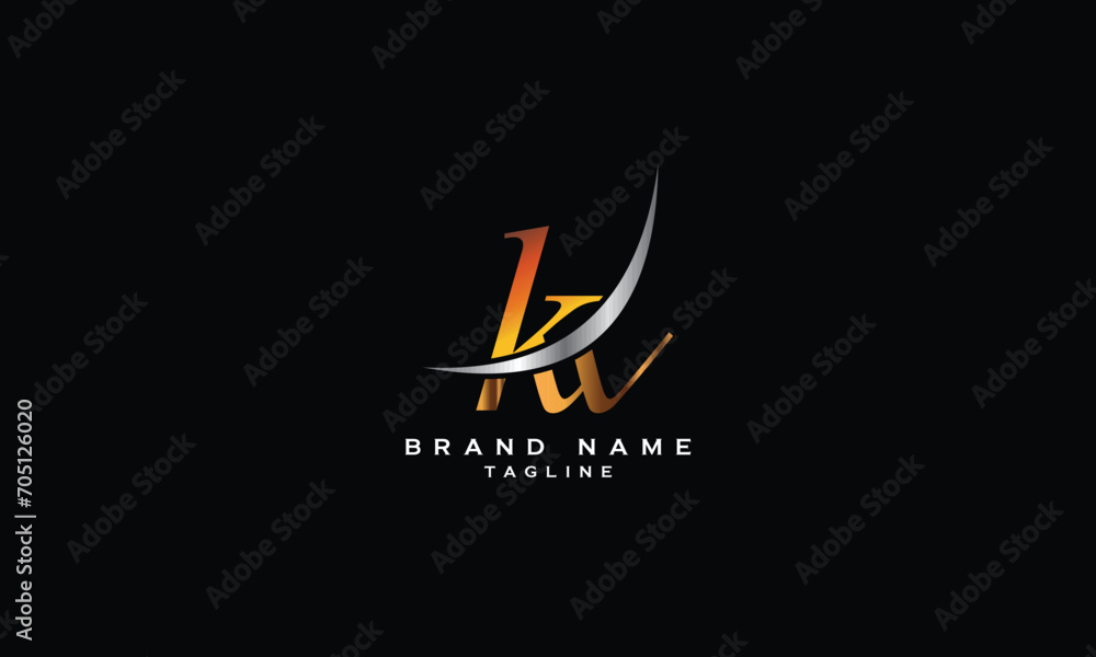KW, WK, KV, VK, Abstract initial monogram letter alphabet logo design KW, WK, KV, VK, Abstract initial monogram letter alphabet logo design