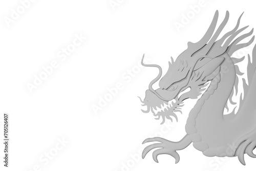 black and white dragon, Chinese New Year 2024