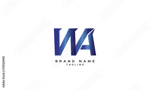 WA, AW, Abstract initial monogram letter alphabet logo design