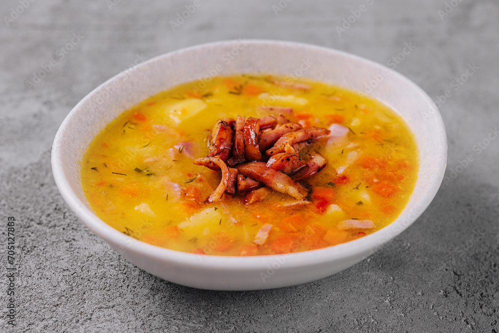 Italian soup with vegetables and bacon Italian soup with vegetables and bacon