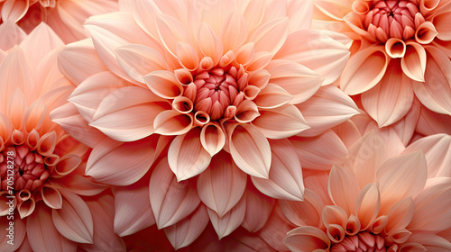 A bunch of peach fuzz flowers with a red center suitable for spring-themed designs, floral backgrounds, greeting cards, nature-themed marketing materials, and feminine product packaging.