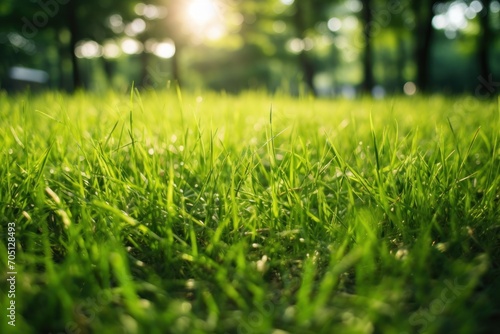 Fresh green grass on a sunny meadow, representing the beauty of nature.