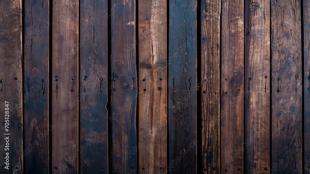 Fototapeta premium Rustic weathered wood plank texture for background purposes. 